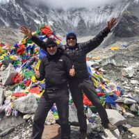 2 Hikers at Field Everest Base Camp.