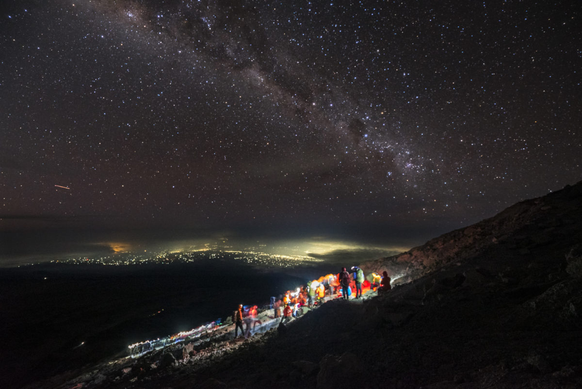 Starry night on Mt. Kilimanjaro