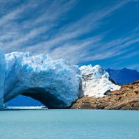 Bridge of ice in Perito Moreno glacier.