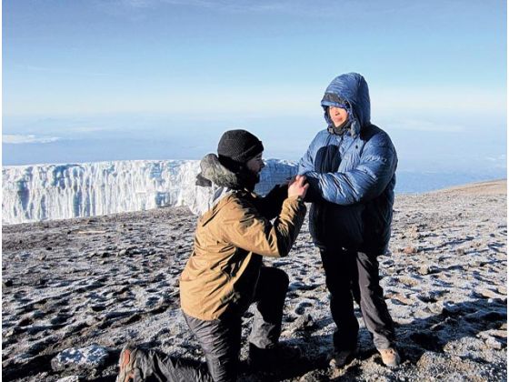 Climb Mt. Kilinjaro, then pop the question