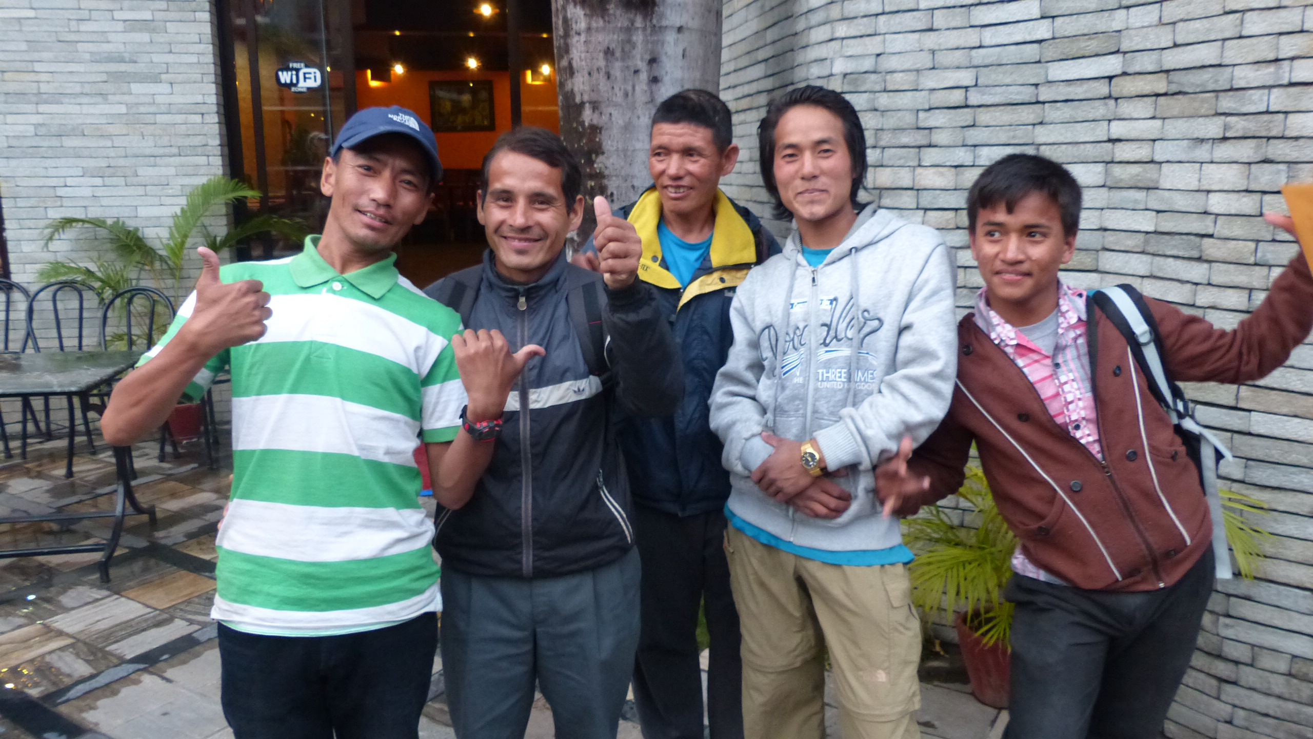 A group of sherpas in modern clothing