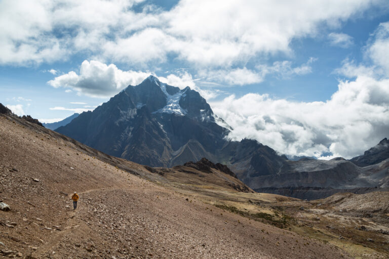 Misty mountain scenery on the trail to Machu Picchu
