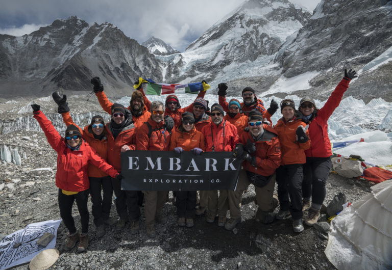 Embark Exploration Co. team at Everest Base Camp