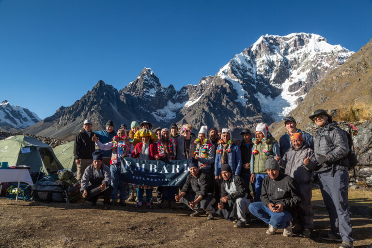 Group trekking the Ausangate mountain pass